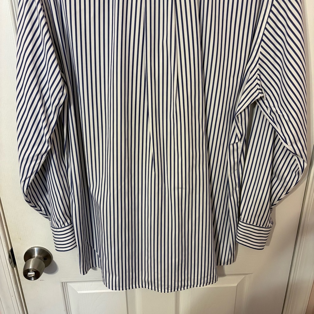 Jos. A. Bank Navy and White Stripe Dress Shirt - Picture 10 of 10